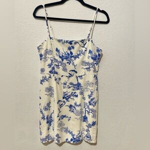 NWOT En Crème Blue and white floral Mini dress